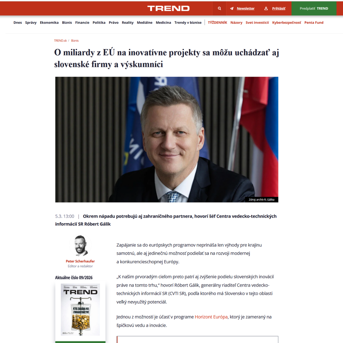 CELSI medzi príkladmi úspešných slovenských výskumných inštitúciami v Horizonte Európa