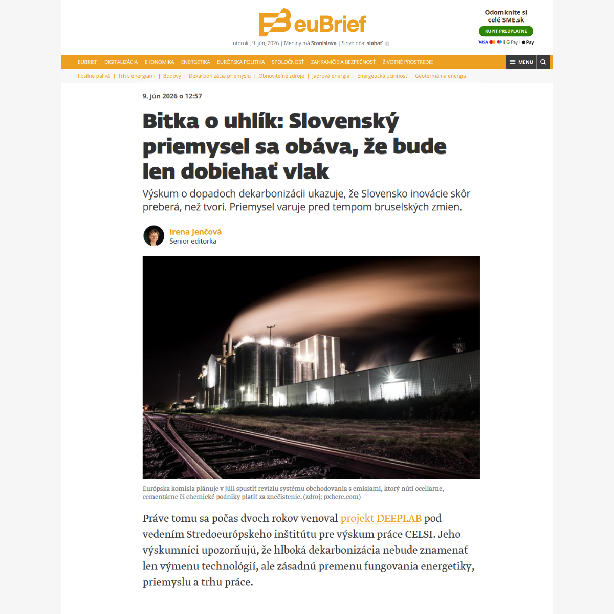 Témy z konferencie o dekarbonizácii slovenského priemyslu rezonujú v médiách!