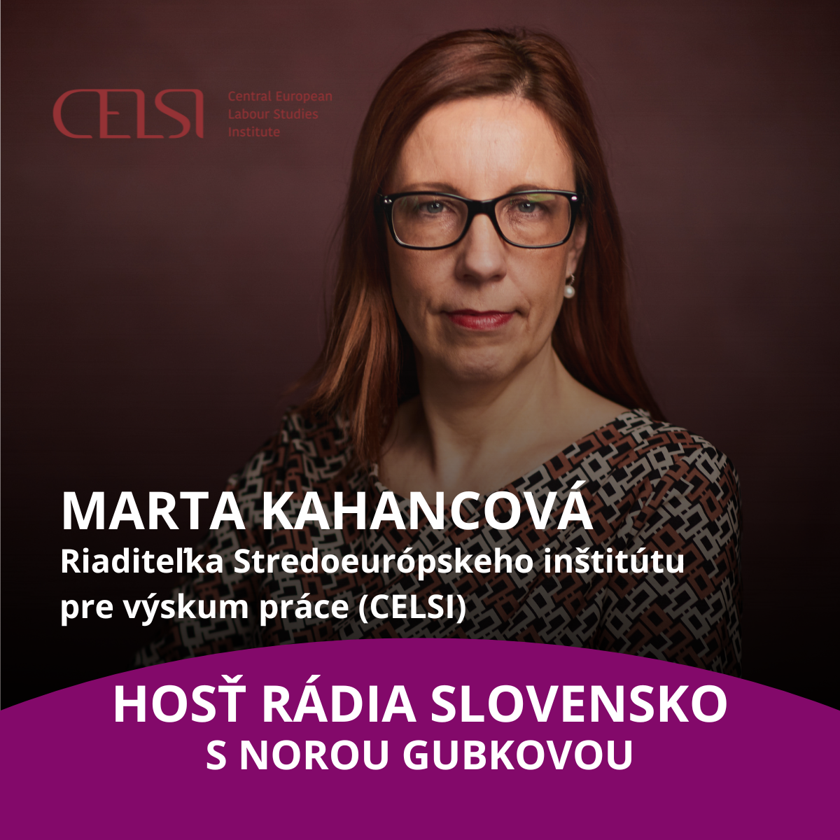Marta Kahancová guest on Rádio Slovensko