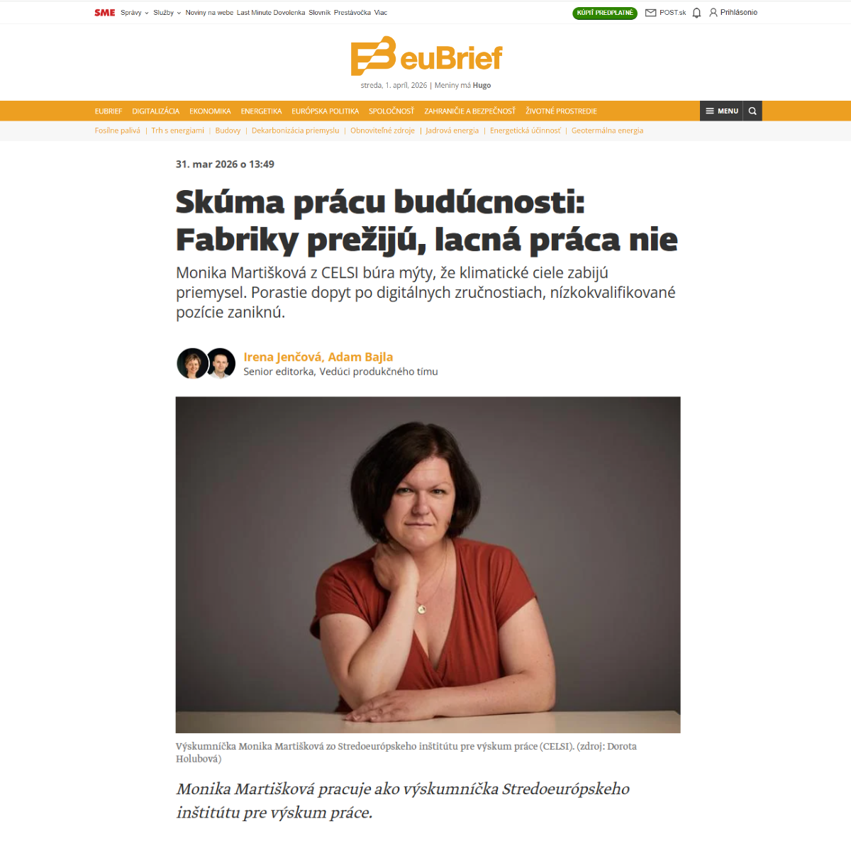 Budúcnosť práce v slovenskom priemysle: Monika Martišková v rozhovore pre euBrief