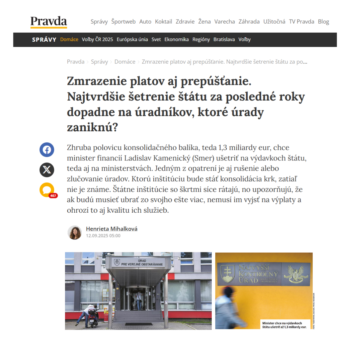 Denník Pravda: Kahanec o tom ako konsolidovať zodpovedne a bez chaosu