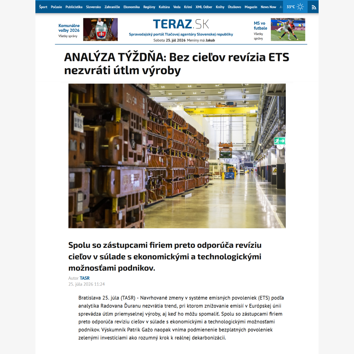 CELSI in the media | Green investments without social guarantees are not enough: Patrik Gažo on the reform of the EU emissions trading system