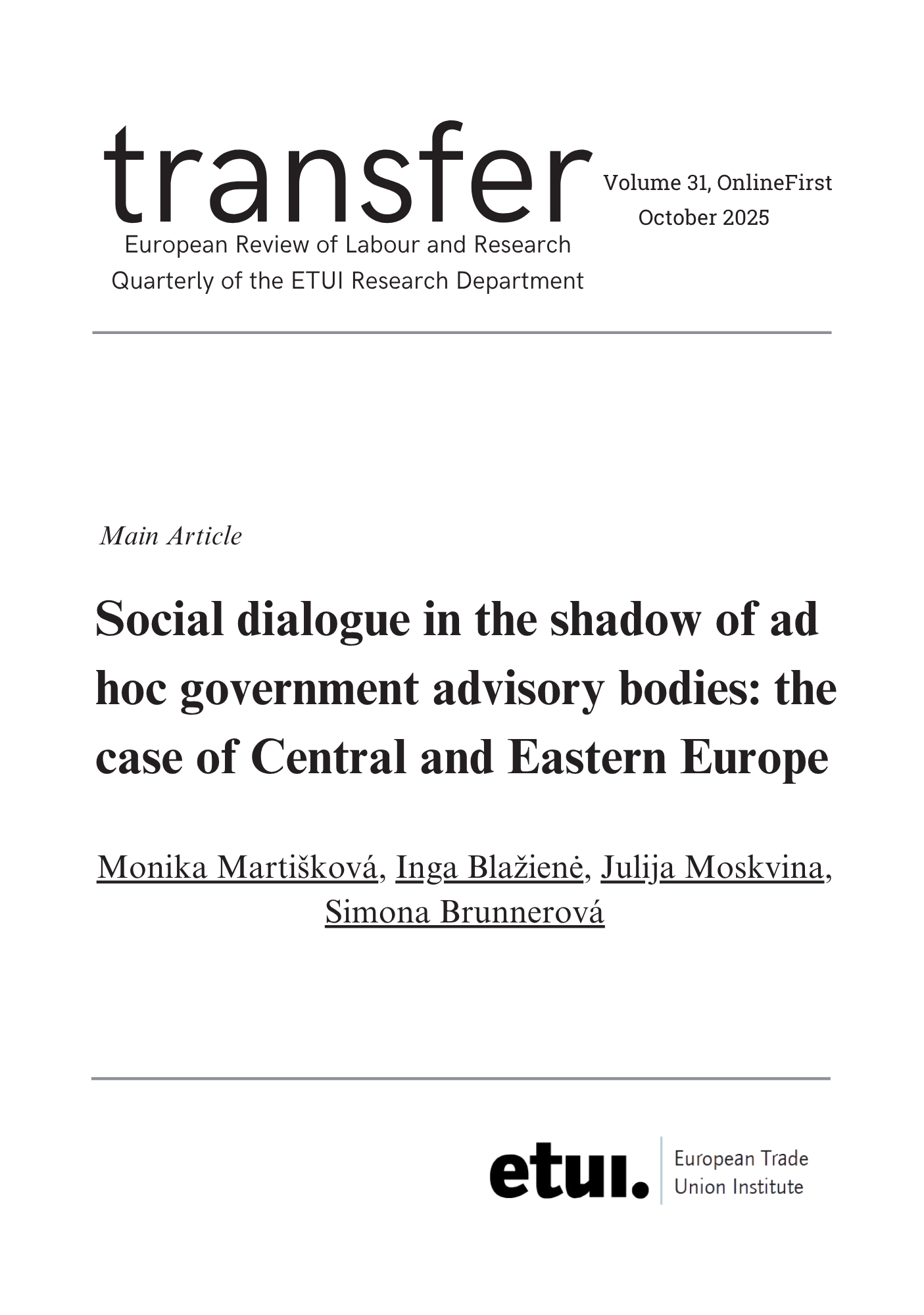 New publication: Social dialogue in the time of the COVID-19 crisis
