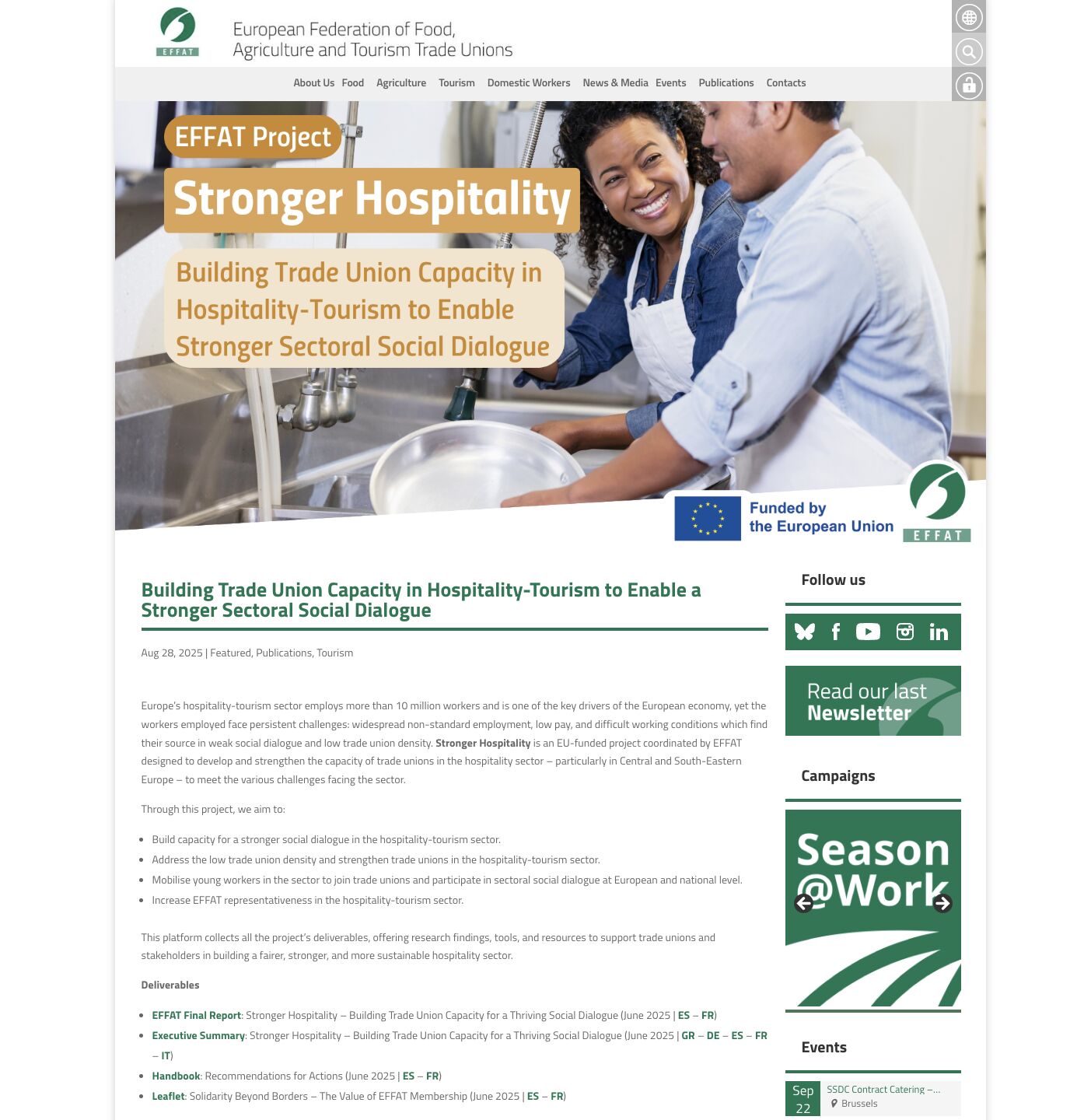New research findings on the state of trade unions and collective bargaining in hospitality and tourism in Europe